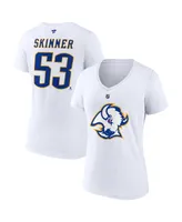 Women's Fanatics Jeff Skinner White Buffalo Sabres Special Edition 2.0 Name and Number V-Neck T-shirt