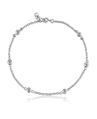 Sterling Silver Cubic Zirconia Bracelet extendable to an Anklet Yard Band