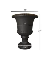 Tusco Products Outdoor Urn, 22-Inch, Espresso