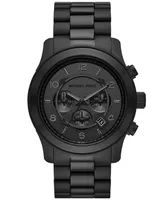 Michael Kors Unisex Runway Chronograph Black Stainless Steel Bracelet Watch, 45mm