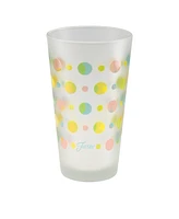 Fiesta Deco Fashion Peony Dots Tapered Cooler 4 Piece Glass Set, 16 oz