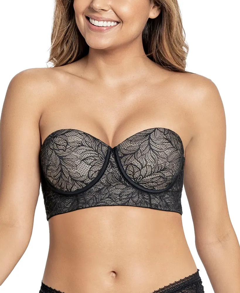 Leonisa Sheer Black Lace Bustier Bralette with Underwire