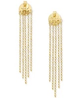 Multi-Chain Disc Front to Back Drop Earrings in 10k Gold