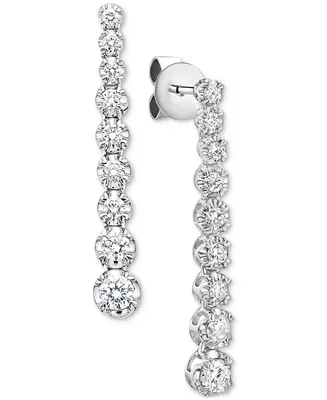 Diamond Graduated Linear Drop Earrings (3/4 ct. t.w.) in 14k White Gold