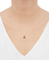 Garnet (1-3/4 ct. t.w.) & Diamond Accent 18" Pendant Necklace in 14k Gold