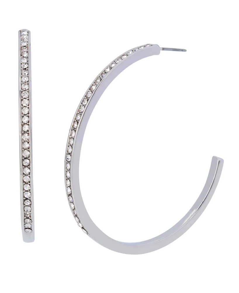 Steve Madden Pave Hoop Earrings