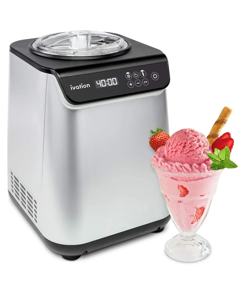 Automatic Ice Cream, Sorbet & Yogurt Maker with 4 Glass Ice Cream Cup -  Euro Cuisine Inc