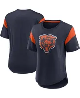 Women's Nike Heathered Navy Chicago Bears Primary Logo Slub Fashion Top