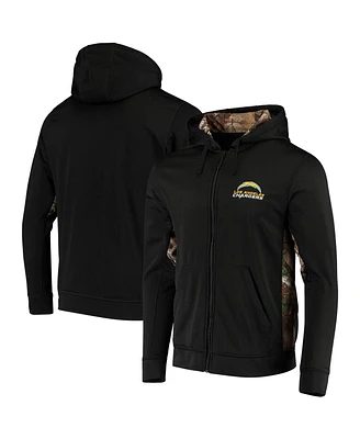 Men's Dunbrooke Black, Realtree Camo Los Angeles Chargers Decoy Tech Fleece Full-Zip Hoodie