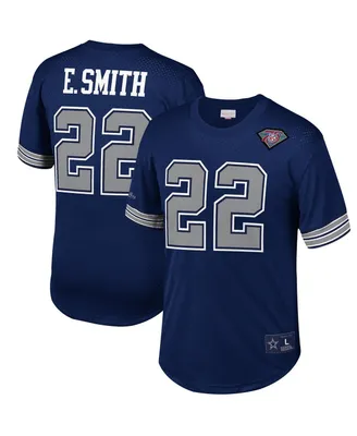 Men's Mitchell & Ness Emmitt Smith Navy Dallas Cowboys Retired Player Name and Number Mesh Top