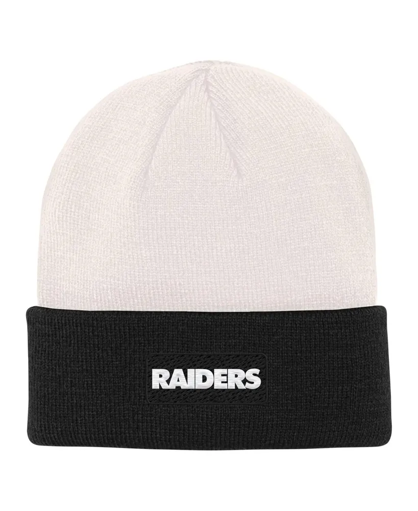 Big Boys Cream, Black Las Vegas Raiders Bone Cuffed Knit Hat