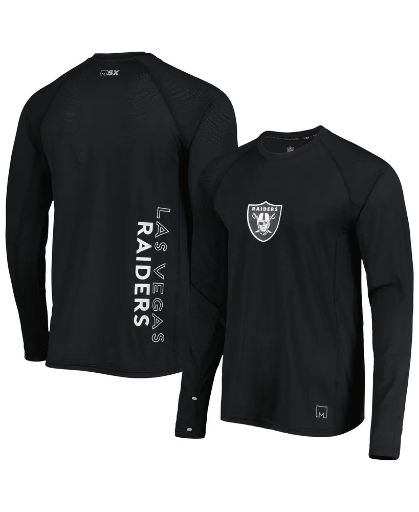 Men's Msx by Michael Strahan Black Las Vegas Raiders Interval Long Sleeve Raglan T-shirt