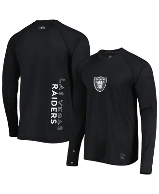 Men's Msx by Michael Strahan Black Las Vegas Raiders Interval Long Sleeve Raglan T-shirt