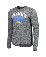 Men's Msx by Michael Strahan Black Los Angeles Chargers Performance Camo Long Sleeve T-shirt