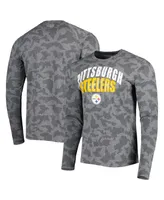 Men's Msx by Michael Strahan Black Pittsburgh Steelers Performance Camo Long Sleeve T-shirt