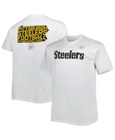 Men's Fanatics White Pittsburgh Steelers Big and Tall Hometown Collection Hot Shot T-shirt