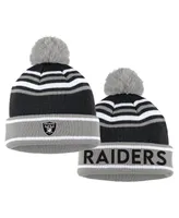 Women's Wear by Erin Andrews Black Las Vegas Raiders Colorblock Cuffed Knit Hat with Pom and Scarf Set