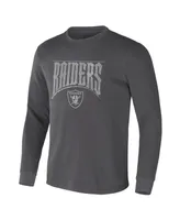 Men's Nfl x Darius Rucker Collection by Fanatics Charcoal Las Vegas Raiders Long Sleeve Thermal T-shirt