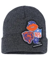 Big Boys Mitchell & Ness Black Chicago Bears Xl Logo Cuffed Knit Hat