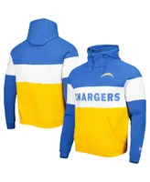 Men's New Era Gold Los Angeles Chargers Colorblock Current Pullover Hoodie