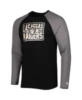 Men's New Era Black Las Vegas Raiders Current Raglan Long Sleeve T-shirt