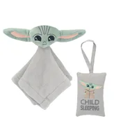 Lambs & Ivy Star Wars The Child/Baby Yoda Security Blanket/Door Pillow Gift Set