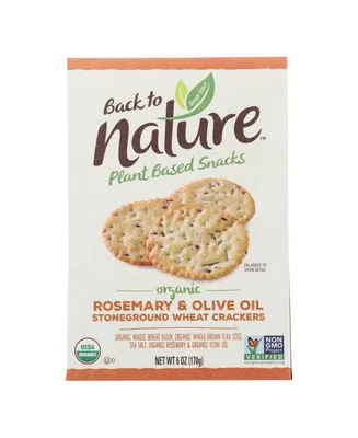 Back To Nature Crackers - Rosemary and Olive Oil Stoneground Wheat - Case of 6