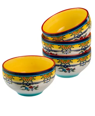 Euro Ceramica Zanzibar 4 Piece All Purpose Bowl Set, Service For 4
