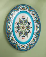 Euro Ceramica Zanzibar Ceramic Artisan Design 16" Oval Serving Platter