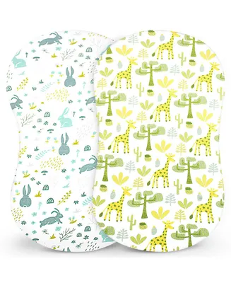 Baby Bassinet Sheet Set for Boy and Girl, Pack, Universal Fitted for Oval, Hourglass & Rectangle Bassinet Mattress