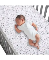 Lambs & Ivy Signature Terrazzo Abstract Organic Cotton Fitted Crib Sheet