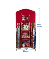 Simplify 8 Compartment Hanging Holiday Gift Wrap Organizer