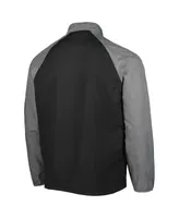 Men's Dunbrooke Black Pittsburgh Steelers Hurricane Raglan Full-Zip Windbreaker Jacket