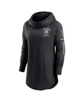 Women's Nike Black Las Vegas Raiders Minimal Statement Raglan Funnel Neck Pullover Hoodie