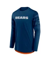 Men's Fanatics Navy, Orange Chicago Bears Square Off Long Sleeve T-shirt