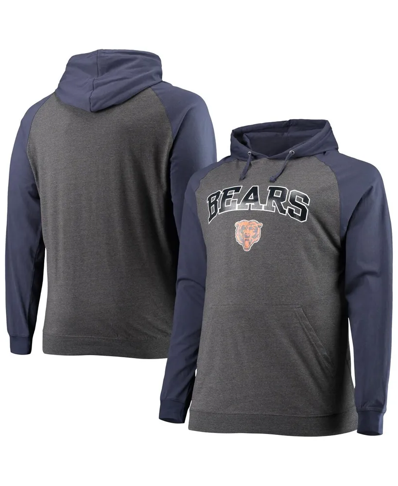 Men's Heathered Gray/Navy Chicago Bears Big & Tall Raglan Short