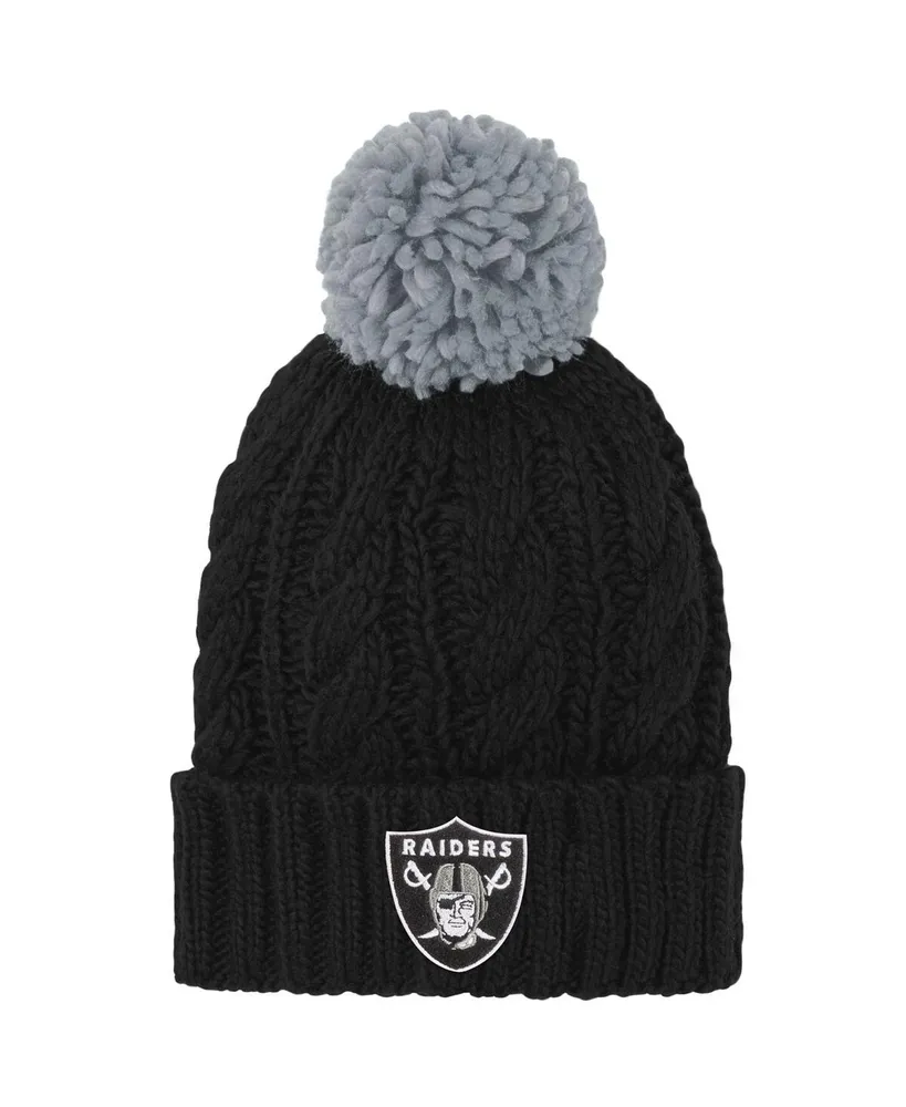 Infant Brown Las Vegas Raiders Football Head Knit Hat with Pom