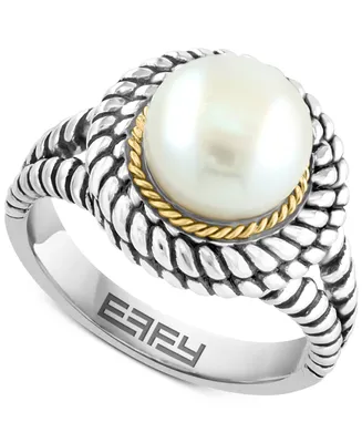 Effy Freshwater Pearl (9mm) Statement Ring in Sterling Silver & 18k Gold-Plate