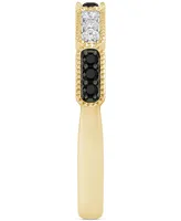 Black Diamond (1/8 ct. t.w.) & White Diamond (1/20 ct. t.w.) Milgrain Band in 14k Gold