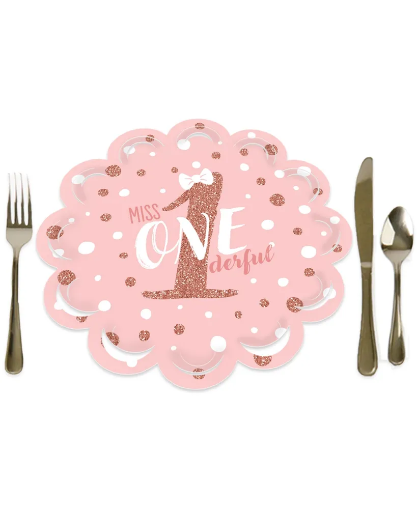 Big Dot of Happiness - 1st Birthday Little Miss Onederful - Girl First Birthday Party Centerpiece Sticks - Table Toppers - Set of 15