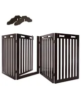 Arf Pets 4-Panel Freestanding Dog Gate, Retractable Pet Gate W/Door