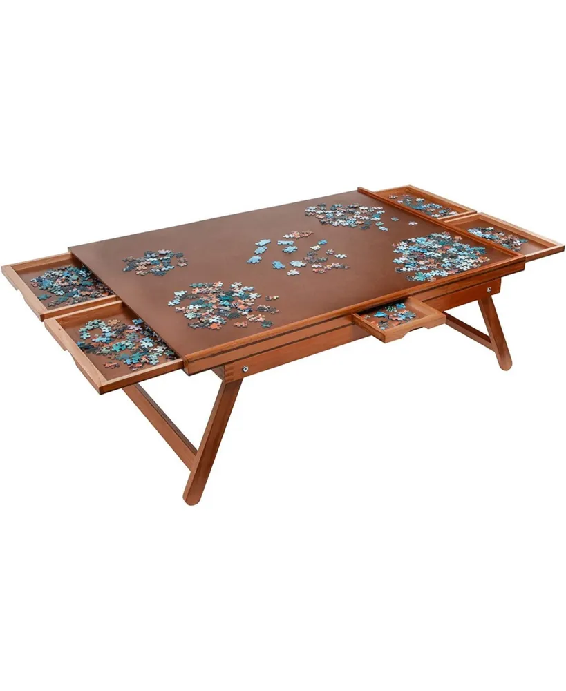 Jumbl 1500pc Puzzle Board 27”x35” Wooden Puzzle Table w/Legs