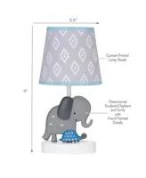 Bedtime Originals Jungle Fun Gray Elephant/Turtle Nursery Lamp with Shade & Bulb