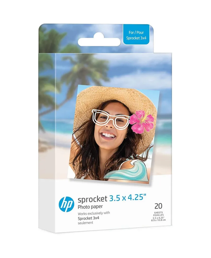 Hp Sprocket 3.5x4.25” Premium Zink Sticky Back Photo Paper - 20 Sheets