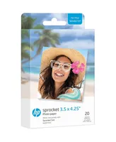 Hp Sprocket 3.5x4.25” Premium Zink Sticky Back Photo Paper - 20 Sheets