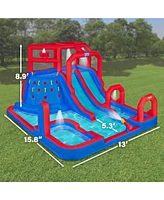 Sunny & Fun Inflatable Water Slide & Blow up Pool, Kids Water Park