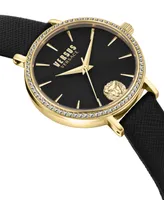 Versus Versace Women's Mar Vista Black Leather Strap Watch 34mm