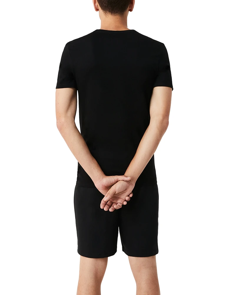 Lacoste Men's Crew Neck Slim Fit Undershirt Set, 3-Pack