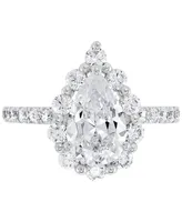 Grown With Love Igi Certified Lab Diamond Pear-Cut Halo Engagement Ring (3 ct. t.w.) 14k White Gold