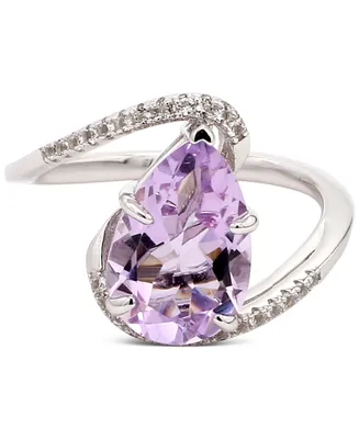 Pink Amethyst (3 ct. t.w.) & White Topaz Accent Swirl Statement Ring in Sterling Silver